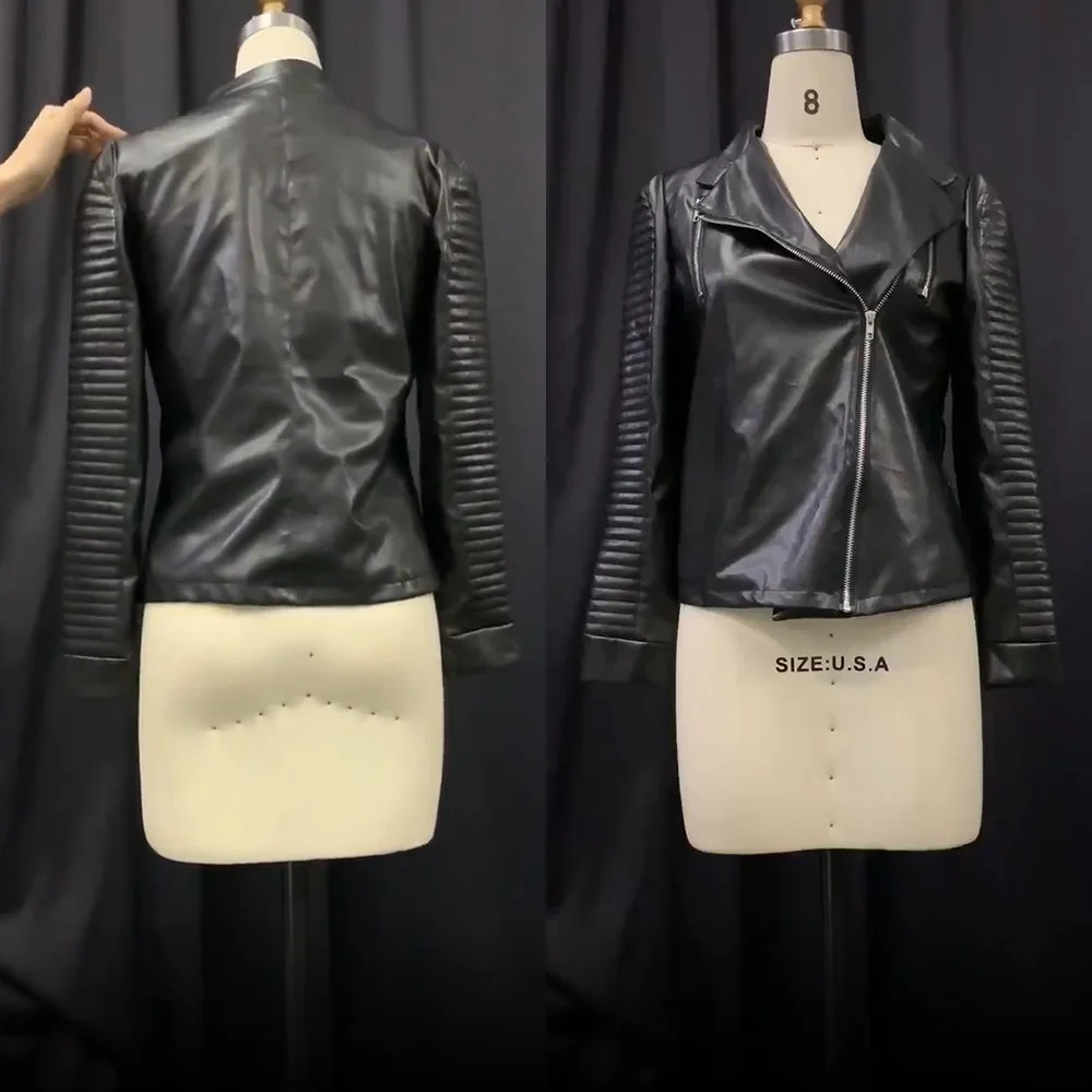 Куртка из искусственной кожи PU для отдыха боди мотоциклетная куртка Женская