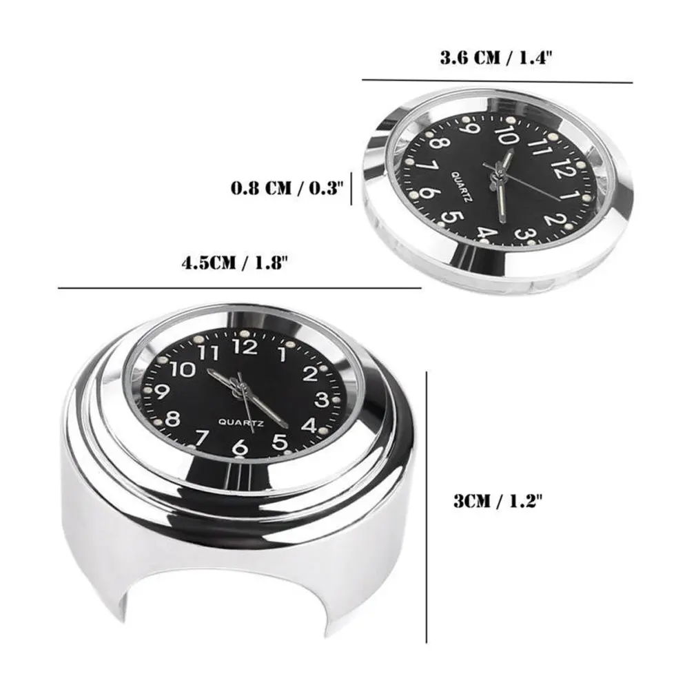 

Waterproof Chrome Motorcycle Handlebar Quartz Watch Car Schedule Loading Clock Motorcycle Accessories