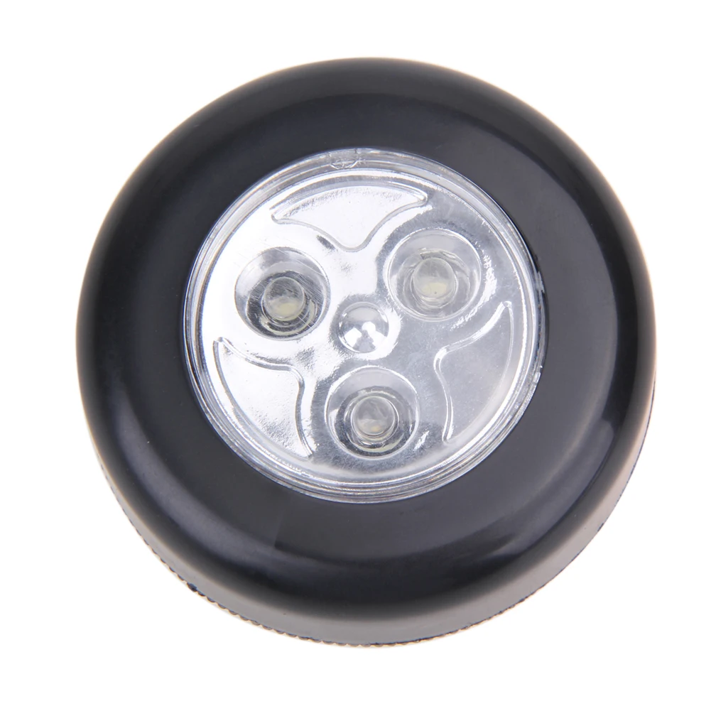 

Mini Touch Light 3 LED Cordless Stick Tap Wardrobe Touch Lamp Battery Powered Round Veilleuse Cordless Cars Cabinets Lamp