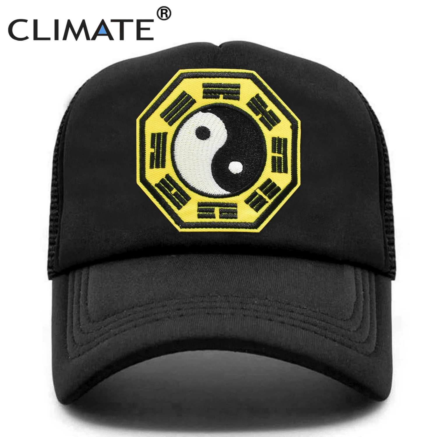 Колпачок CLIMATE Tai Chi Wushu для китайского мужчины черная крутая Кепка-тракер дышащая