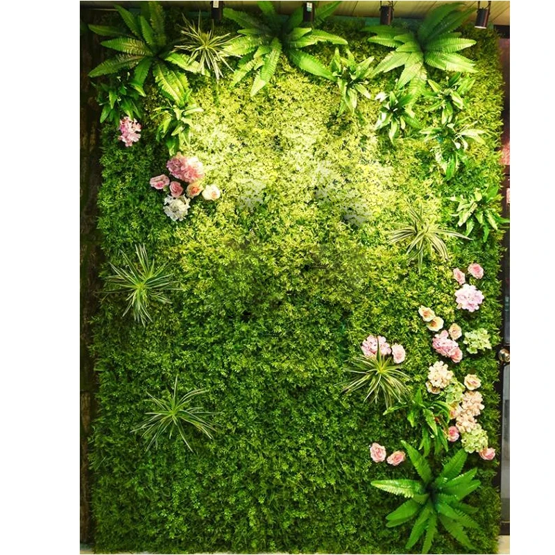 Искусственные растения стены моделирования цветок зеленый пластик газон
