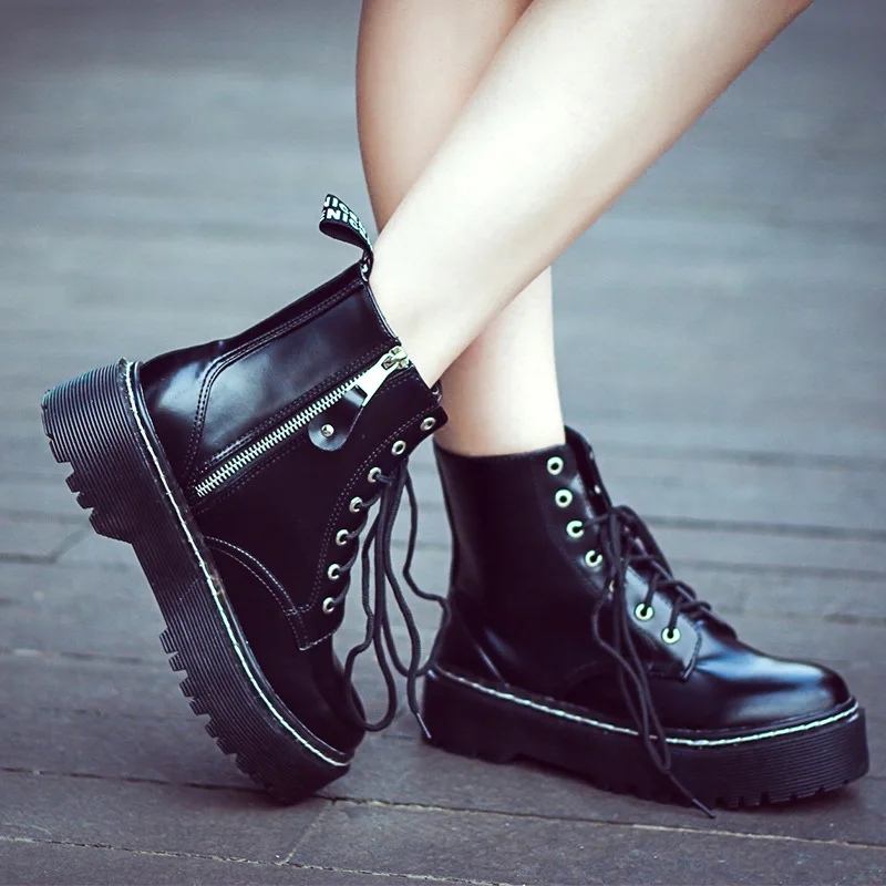 Женские осенне зимние ботинки из натуральной кожи мягкие Меховые на шнуровке