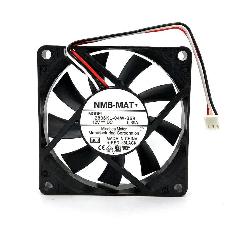 Новый оригинальный NMB 2806KL-04W-B69 70*70*15 мм 7 см DC12V 0.39A охлаждающий вентилятор