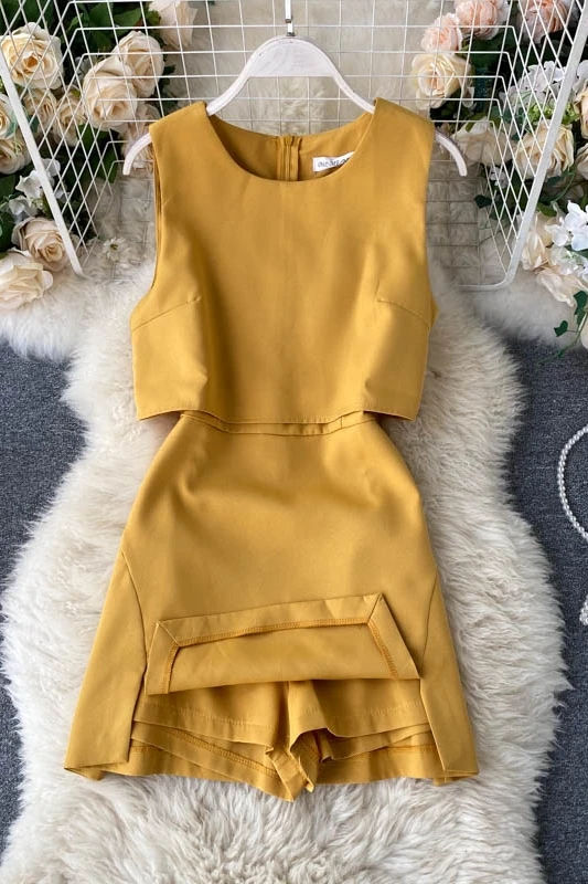 

Women Clothes 2021 Summer Korean Fashion Jumpsuit Elegant Bodycon Solid Color Tank Cotton O-Neck Pink Mini Dress Streetwear