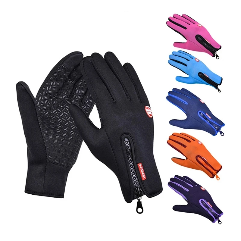 

Man Winter Gloves Touch Screen Rain-proof 15 style Ski Lady Waterproof Warm Fashion Windproof Riding Sports Gloves Women Zipper