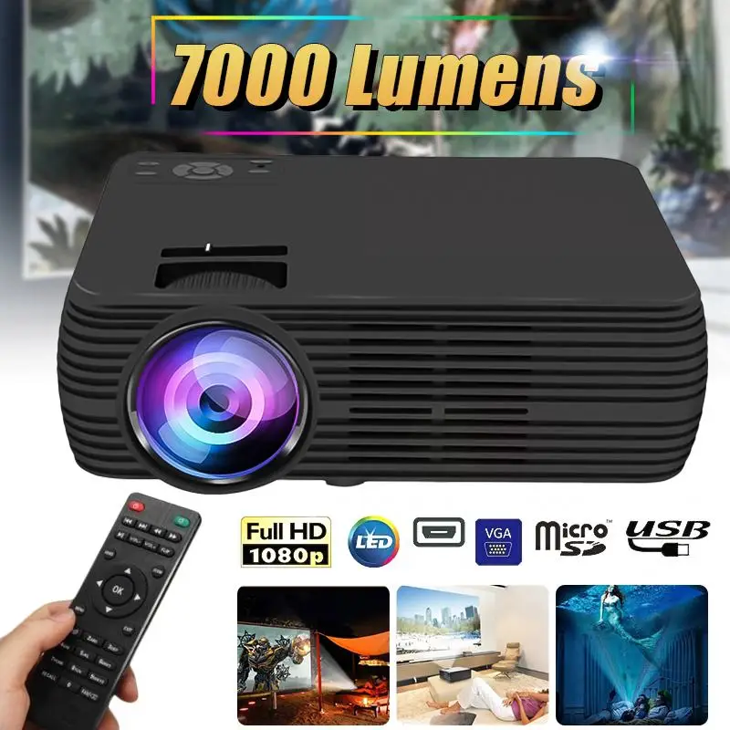 Поддержка 1080p HD LCD проектор 7000 люмен мультимедийный домашний кинотеатр Умный