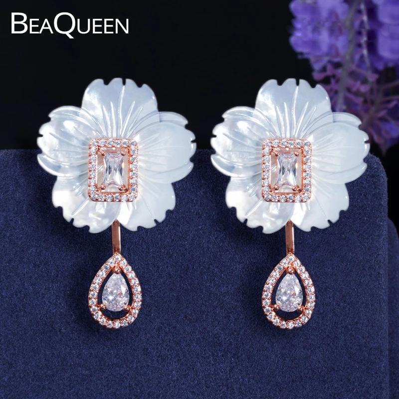 BeaQueen эксклюзивная белая оболочка цветочный цветок кубический цирконий большие