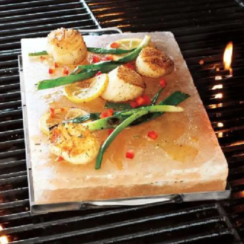 

Natural Himalayan Rock Salt Mine Salt Block Barbecue Salt Slab Outdoor Camping Picnic Cooking BBQ (7.87 X 3.94 X 0.79in)