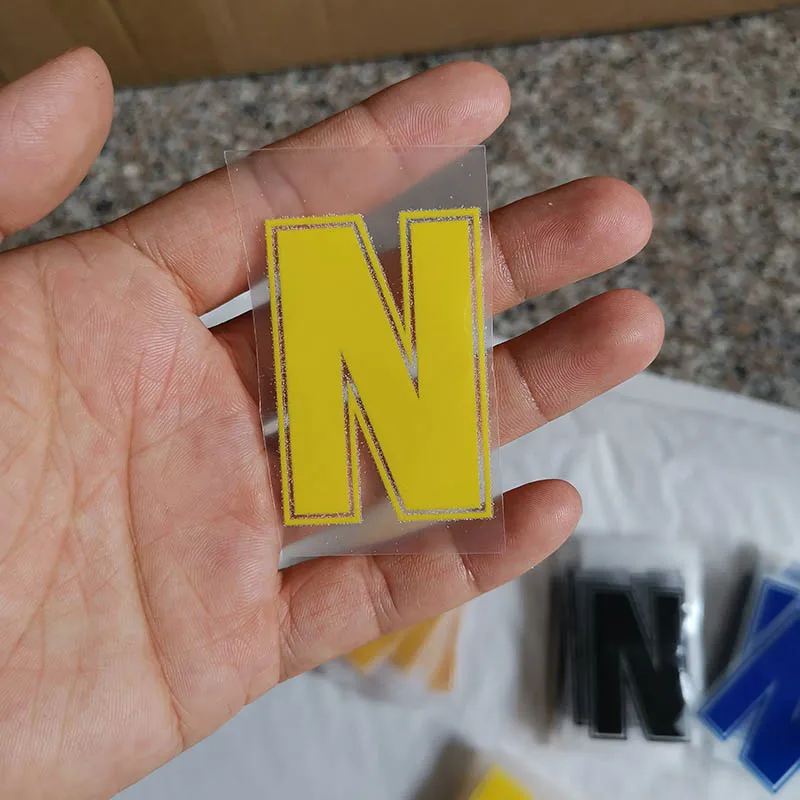 5cm-N 5 см желтый цвет буквы A-Z термонаклейки название Спортивная тканевая наклейка Горячая теплопередача DIY термоклейкие для одежды сумка обувь - Цвет: 5cm-N