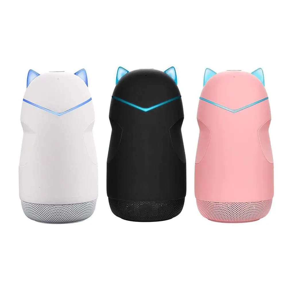 

Portable Mini Wireless Wireless Speaker Wireless 4.2 Cat Shape Speakers Support Handfree Tf Card Play With Led Light