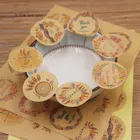 Красочные круглые цветы шаблон наклейка спасибо этикетки стикер для канцелярских товаров крафт этикетки сладкие свадебные печенье стикер этикетки