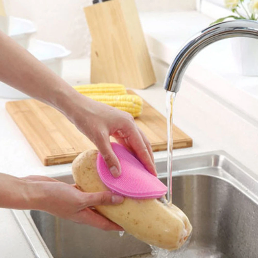 6 шт. многофункциональная силиконовая щетка для мытья посуды губка скребок