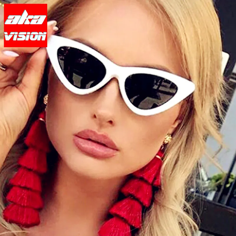 

AKA VISION Cat Eye Retro Sunglasses Women 2021 Luxury Brand Glasses for Women/Men Vintage Eyeglasses Women Cateye Oculos De Sol