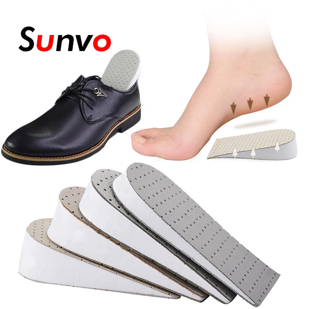 Стельки из ЭВА для увеличения роста удобные кожаные невидимые поднимающие пятки