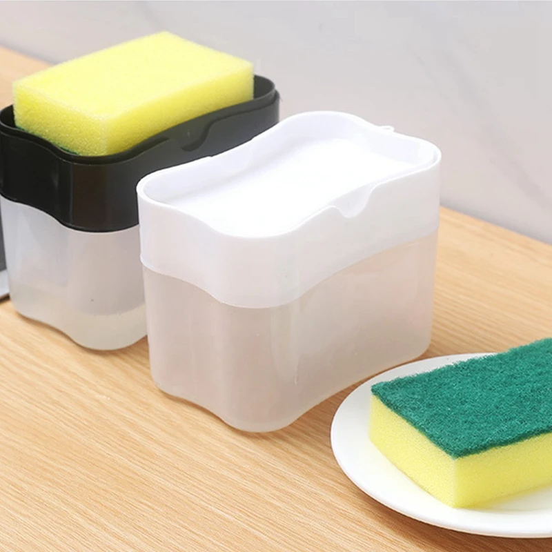 

Soap Dispenser, 2 Pack Hand Press Soap Pump Dispenser and Sponge Holder 2 in 1 Dish Soap Dispenser for Kitchen Sink