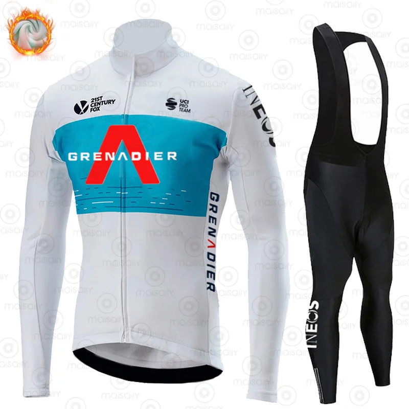 

Мужская Зимняя Теплая Флисовая веломайка INEOS Grenadier, веломайка, Джерси для горного велосипеда, веломайка