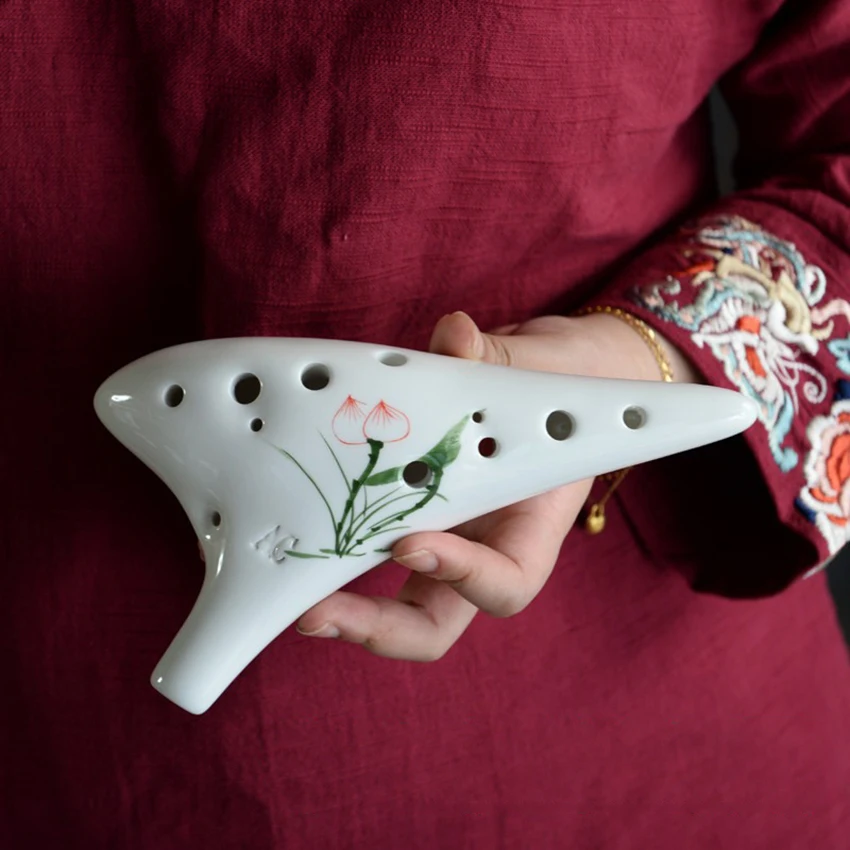 Классический музыкальный инструмент керамика Ocarina 12 отверстий печь Alto C