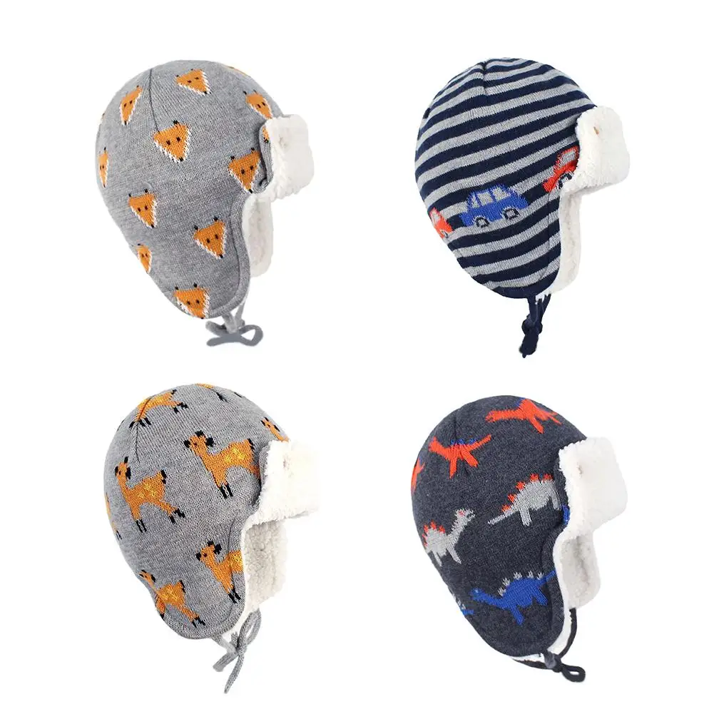 

Autumn And Winter Children's Hat Baby Cotton Jacquard Earmuffs Outdoor Warm Ski Cap Baby Clothing