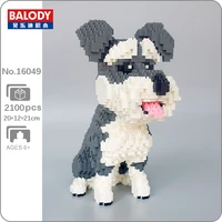 balody 16049 animal world grey schnauzer dog sit pet 3d model diy mini diamond blocks bricks building toy for children no box