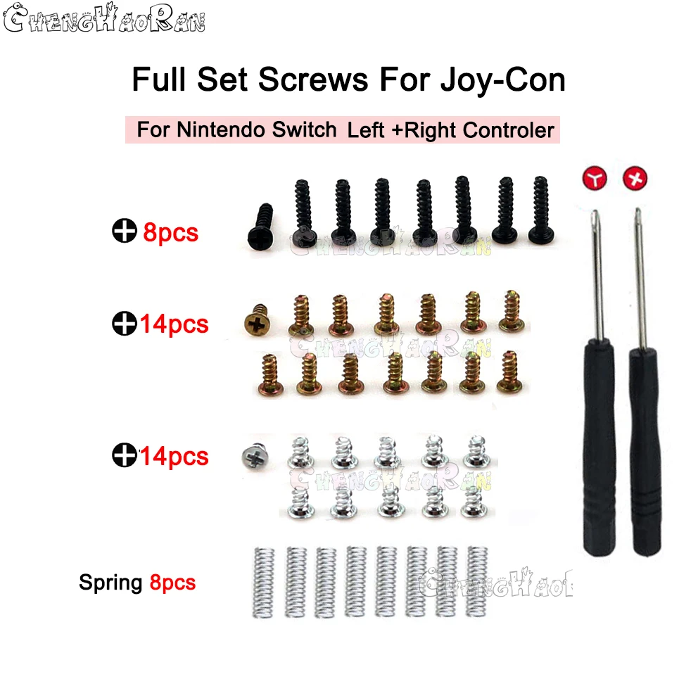 1 комплект полный запасные части винты винт и пружина для Nintendo Switch Joy Con Con|Запасные