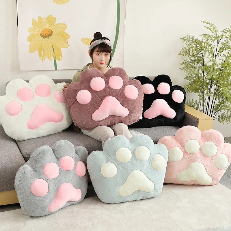 

1pc Kawaii Paw Pillow Animal Seat Cushion Stuffed Cat Paw Sleep Pillow Plush Sofa Indoor Floor Home Chair Decor Children Gift