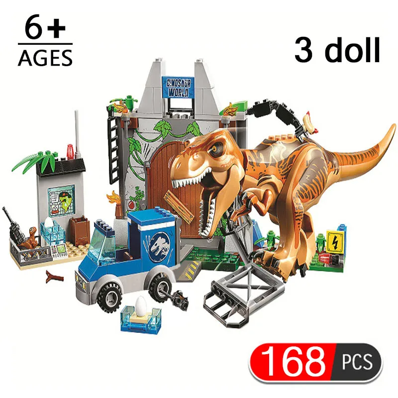 168 шт. &quotМир Юрского периода&quot на стоянке с тираннозаврами Секционное