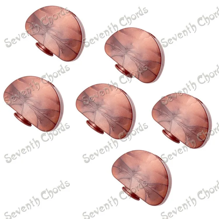 6 шт Пластик гитарные Колки тюнеры Замена кнопки ручки Кепки наконечник Кофе Pearloid