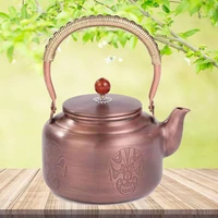 1 3l retro copper teapot handmade boiling water kettle high capacity electric pottery stove to boil tea pot red copper tea set