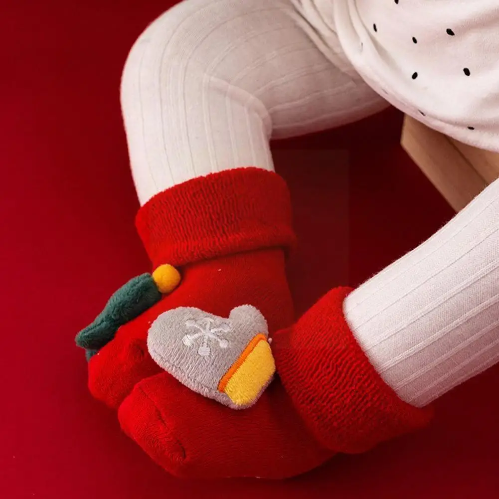 

Детские носки для девочек и мальчиков, утепленные хлопковые детские Носки с рисунком для малышей, рождественские детские размеры, F7q8