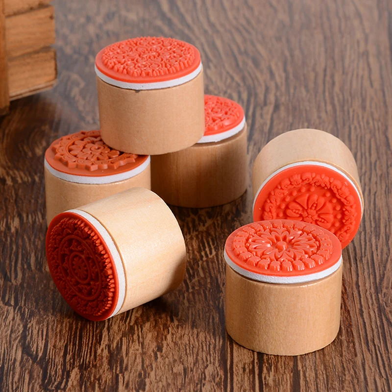 6 шт. цветочные деревянные штампы