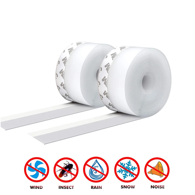 

5M Seal Strip Self Adhesive Door Sill Weather Strip Silicone Soundproofing Window Seal Anti Draft Dust Insect Door Seal Strip