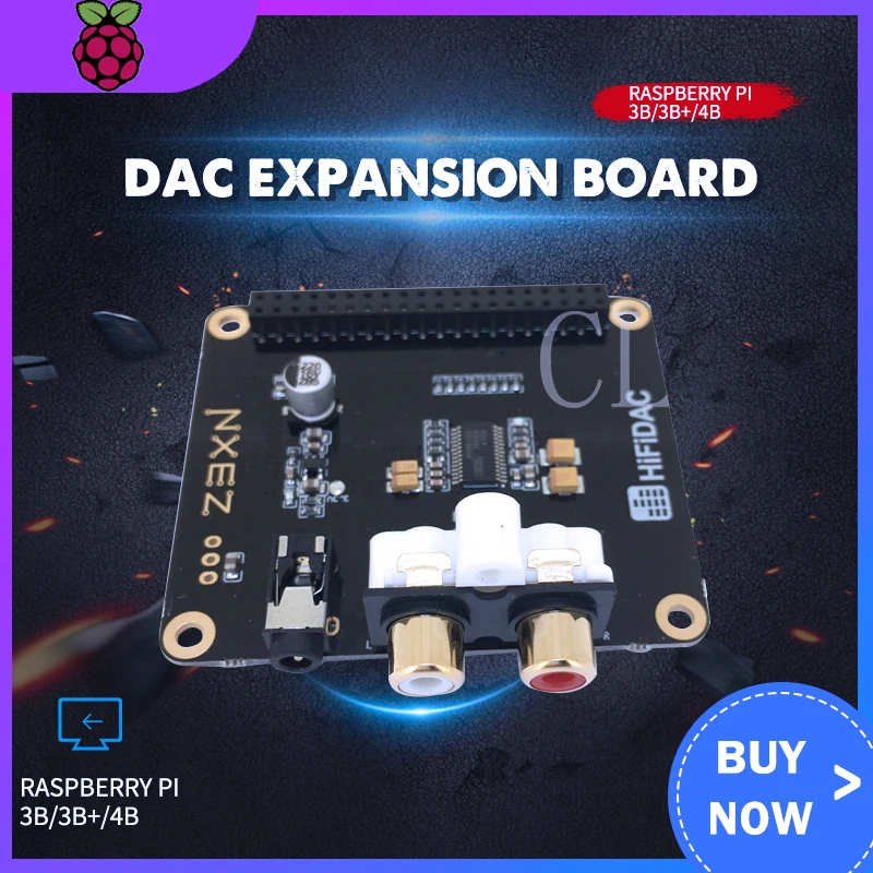 Raspberry Pi Hifibox DAC Плата расширения Sound I2S Бесплатная доставка|Аксессуары для