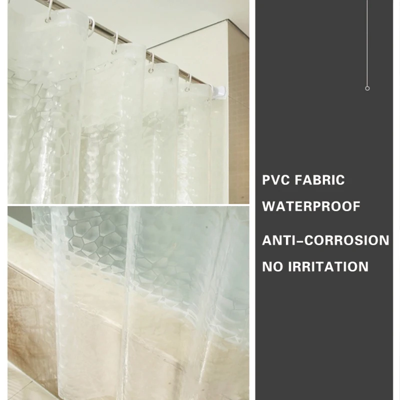 

Shower Curtain Mildew Proof Odorless Environmental Thickened 3D Curtains Home Decoration Water Cube Pattern Waterproof Modern