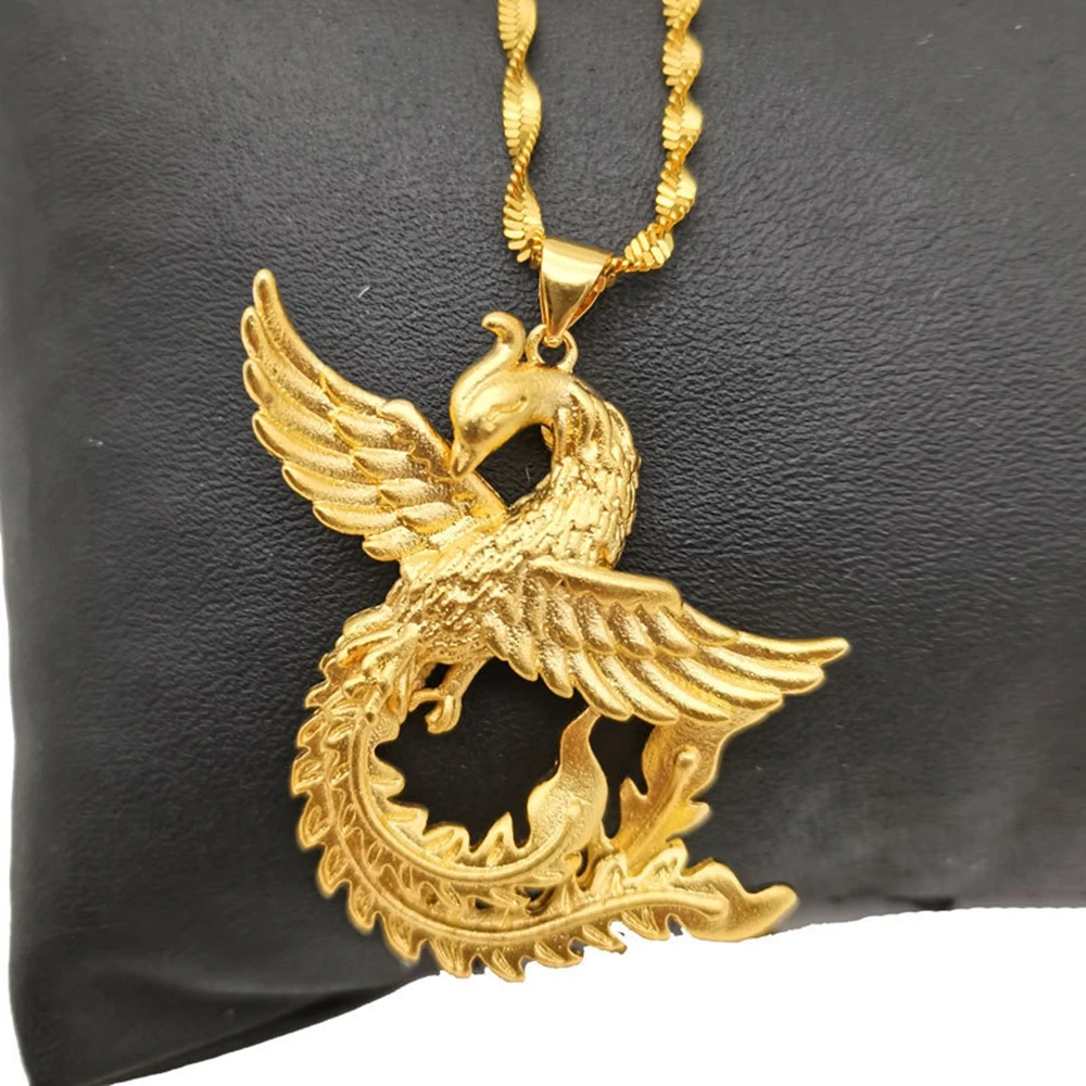 Fly Phoenix Women Pendant Chain Yellow Gold Filled Classic Female Jewelry Gift