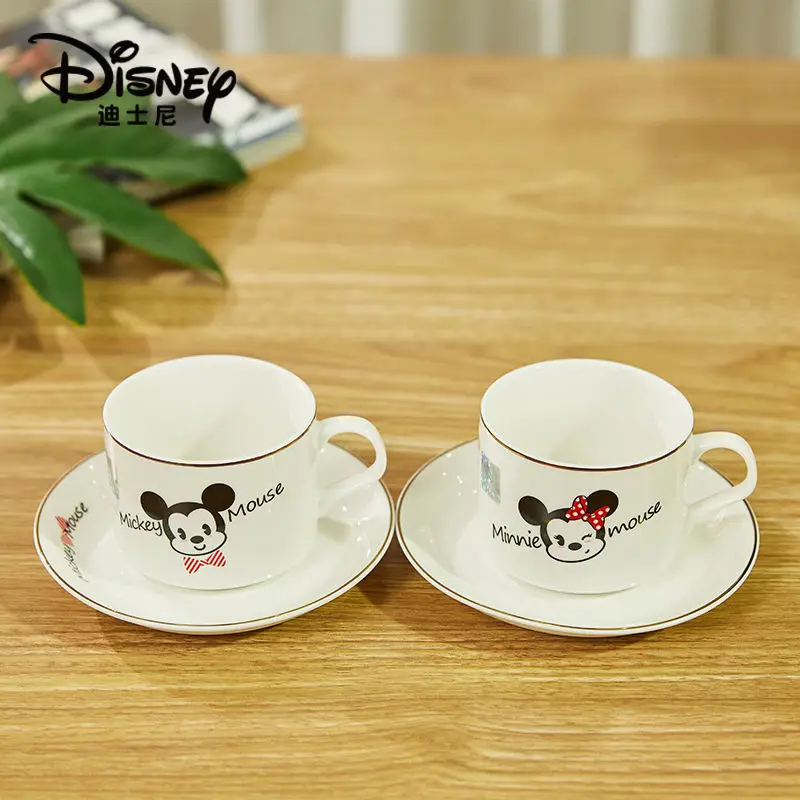 

Disney Mug Mickey Minnie Couple Mug Creative Cartoon Ceramic Cup and Saucer Set Home Coffee cup Milk cup gift cup