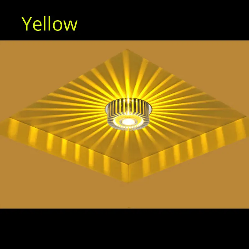 Yellow Современный светодиодный потолочный светильник RGB пульт дистанционного управления 3 Вт 6 Вт 9 Вт 12 Вт Настенный светильник художественная галерея декоративная Передняя Балконная лампа светильник для крыльца коридора - Испускаемый цвет: Yellow