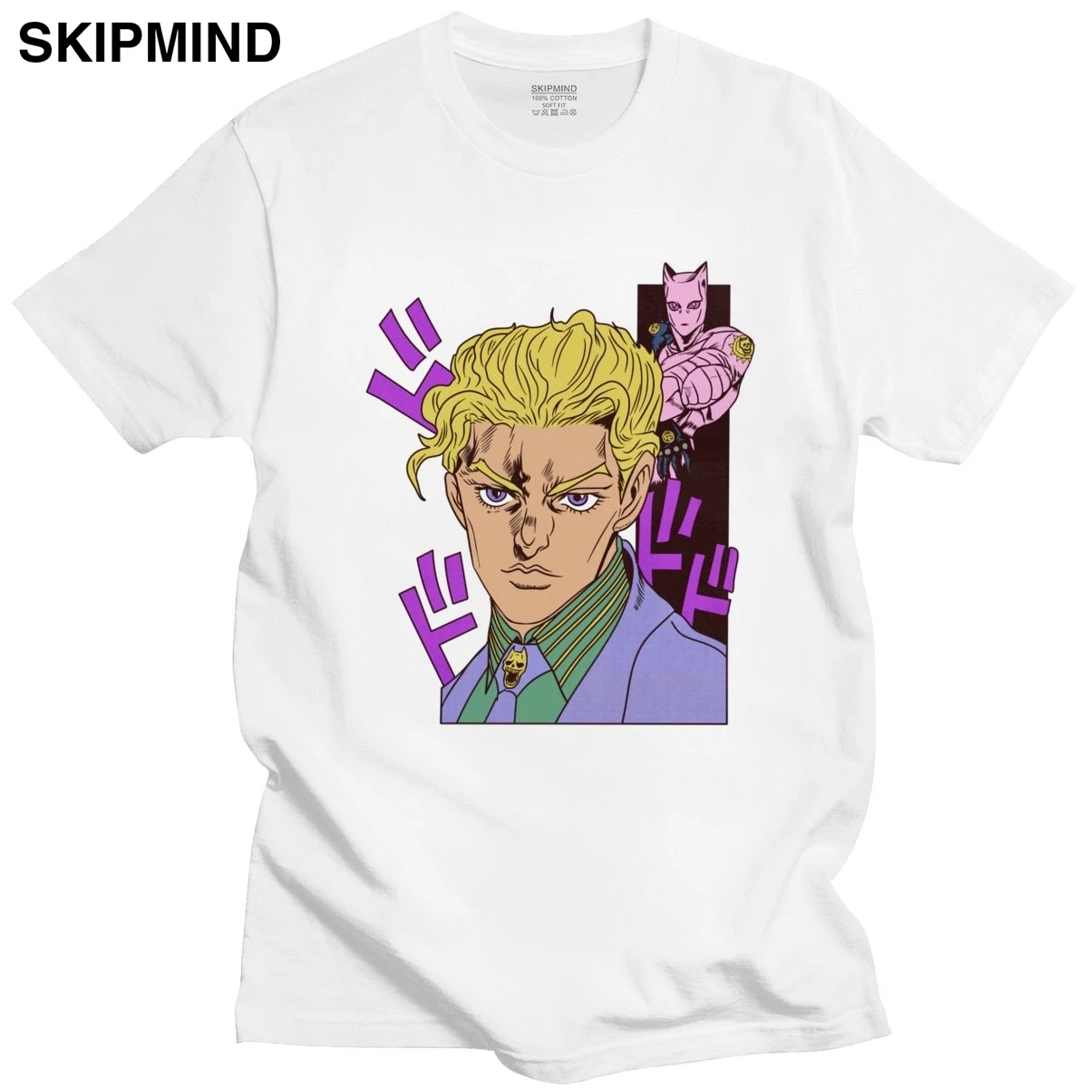 Модная мужская Необычная футболка Jojo's Adventure с коротким рукавом из чистого