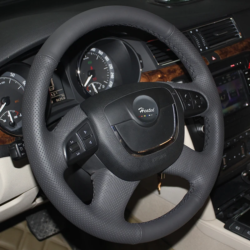 Кожаный чехол рулевого колеса автомобиля из микрофибры для Skoda Octavia a5 a 5 Superb 2012 2013