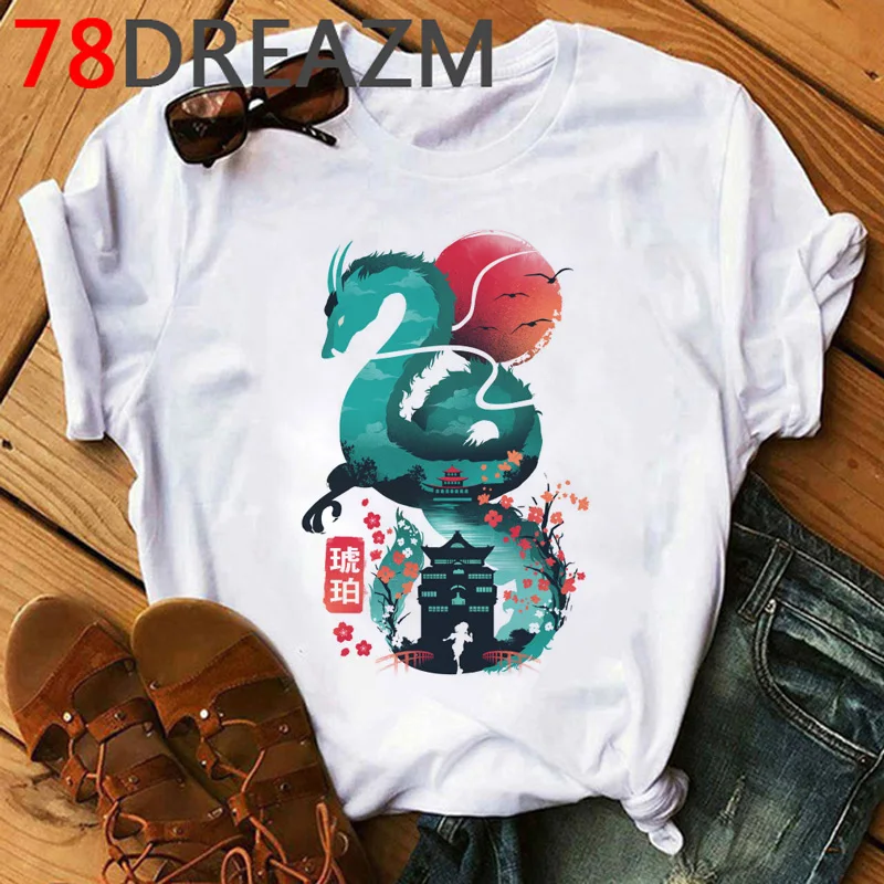 Kawaii Spirited Away футболка Женская Harajuku рубашка гранж эстетика нет лица Милая