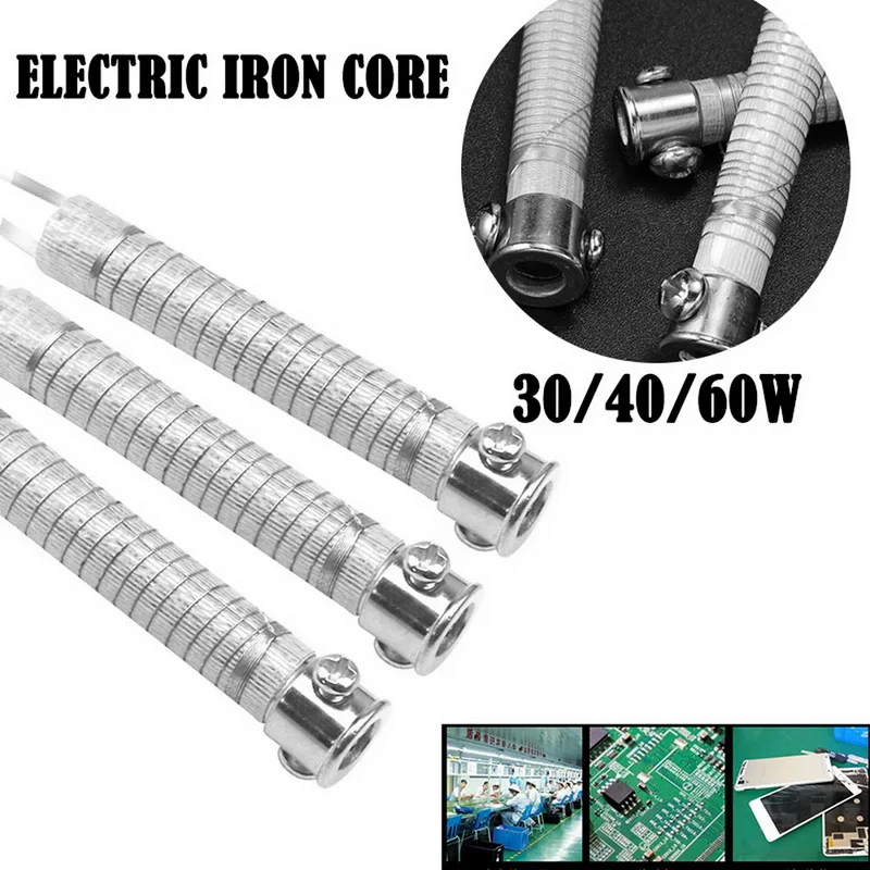 

1PC External Heating Element Replacement Electric Soldering Iron Core 220V 30/40/60W Weld Equipment Tool Metalworking Accessory