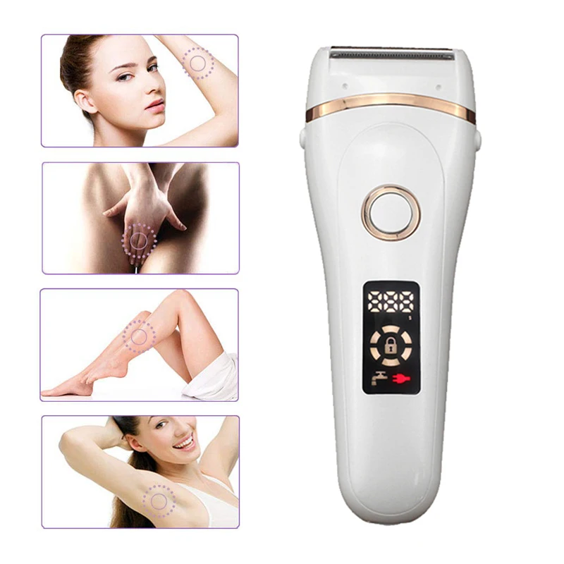 

Electric Razor Painless Lady Shaver For Women Bikini Trimmer For Whole Body Waterproof USB Charging LCD Display Wet & Dry Using