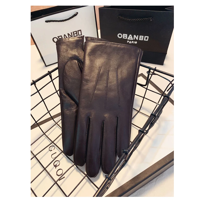

Leather Gloves Men's Winter Plus Velvet Warm Touch Screen Riding Motorcycle Gloves Guantes Ciclismo Specialized Cycling BC50ST