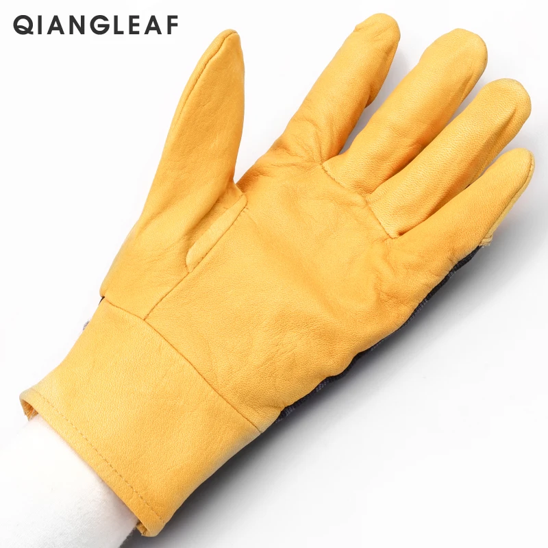 QIANGLEAF промышленная техника дышащая воловья кожа рабочие защитные перчатки для