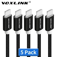 voxlink usb cables 5pack to 8 pin nylon usb charging data cables for iphone x xs xr 8 8plus 7plus 6s plus 5s ipad air usb cable
