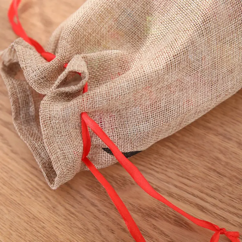 Рождественская Крышка для бутылки вина с рисунком оленя льняные Подарочные