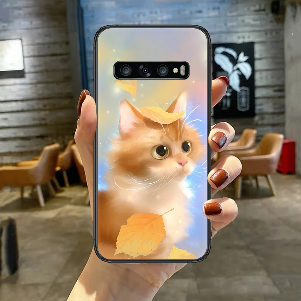 

Cute Animal Cat Phone Case Cover For For SamSung Galaxy S Note 7 8 9 10 20 Uitra Plus E Lite Black black Coque 3D Hoesjes Tpu