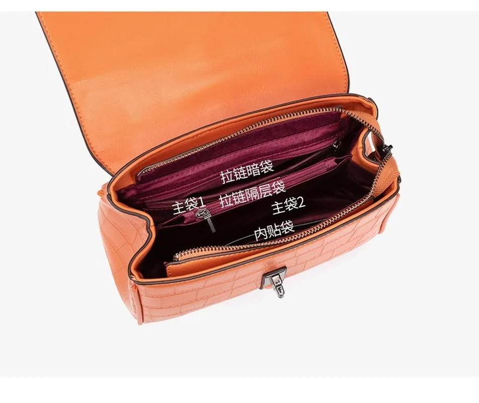 

Women Handbag Crocodile Pattern Split Leather Luxury Brand Designer OL Style Female Shoulder Bag Crossbody Tote Purse Small