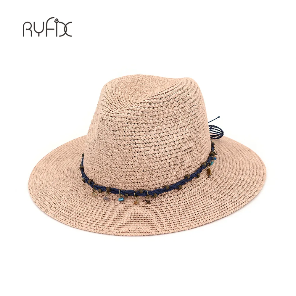 Шляпа мужская соломенная с камнями Панама от солнца в западном стиле для женщин и