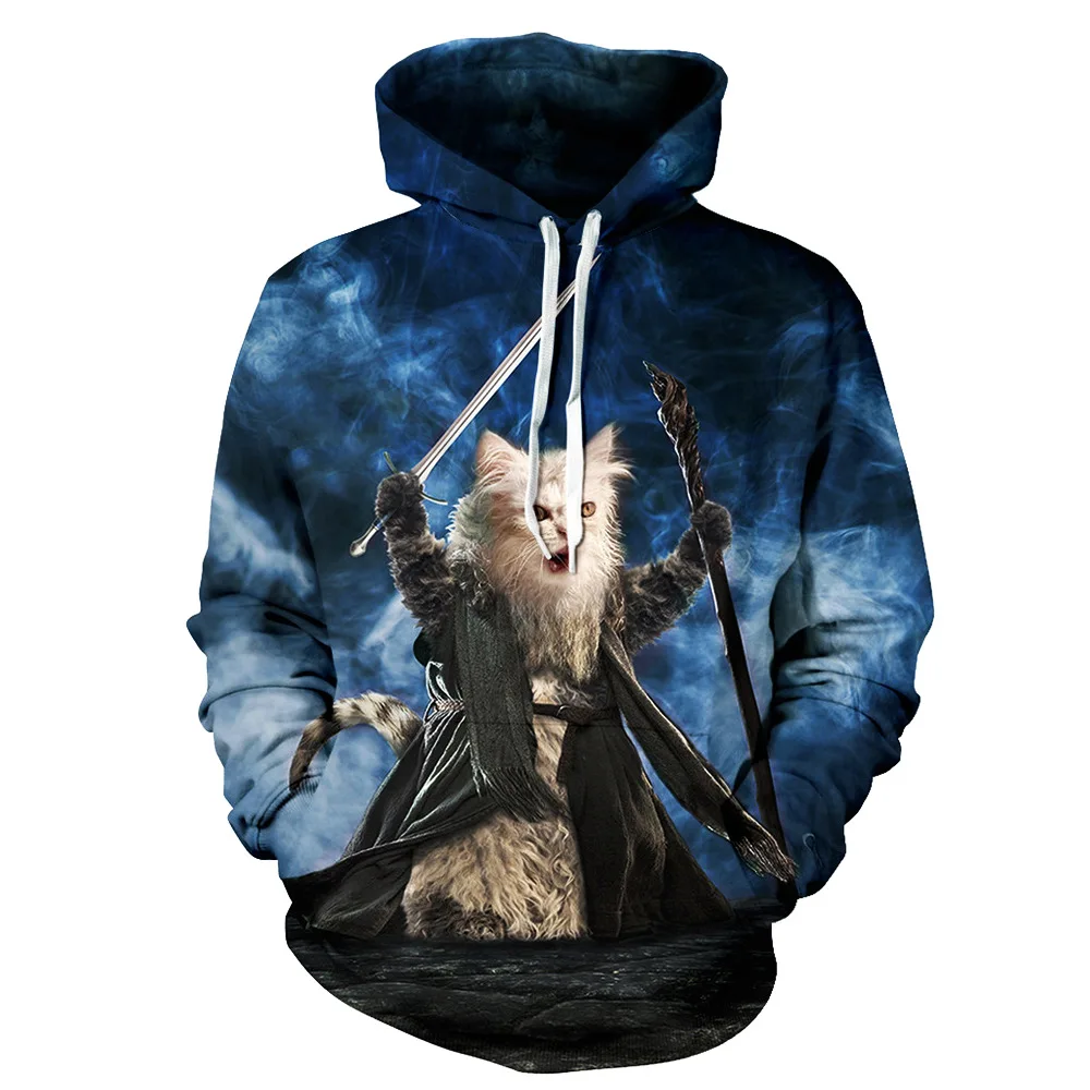 

New Animal-print Hoodie For Men 3d Hoodie Brand Sweatshirt Jacket Premium Pullover Stylish Tracksuit Street Coats Cat pattern