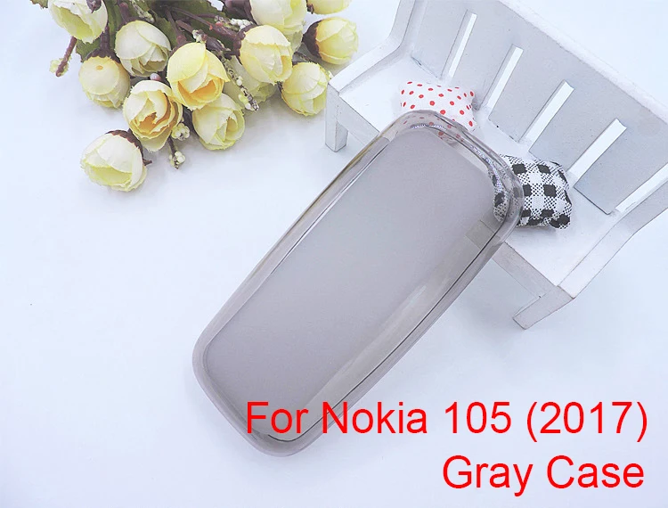 Чехол для Nokia 105 2017 мягкий прозрачный/серый чехол из ТПУ защитный силиконовый